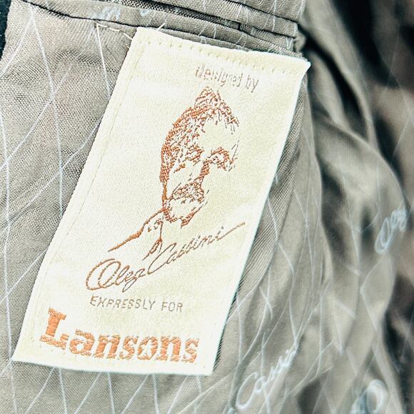 Vintage 80s Oleg Cassini Black Velvet Two-Button Blazer Jacket - Picture 4 of 6